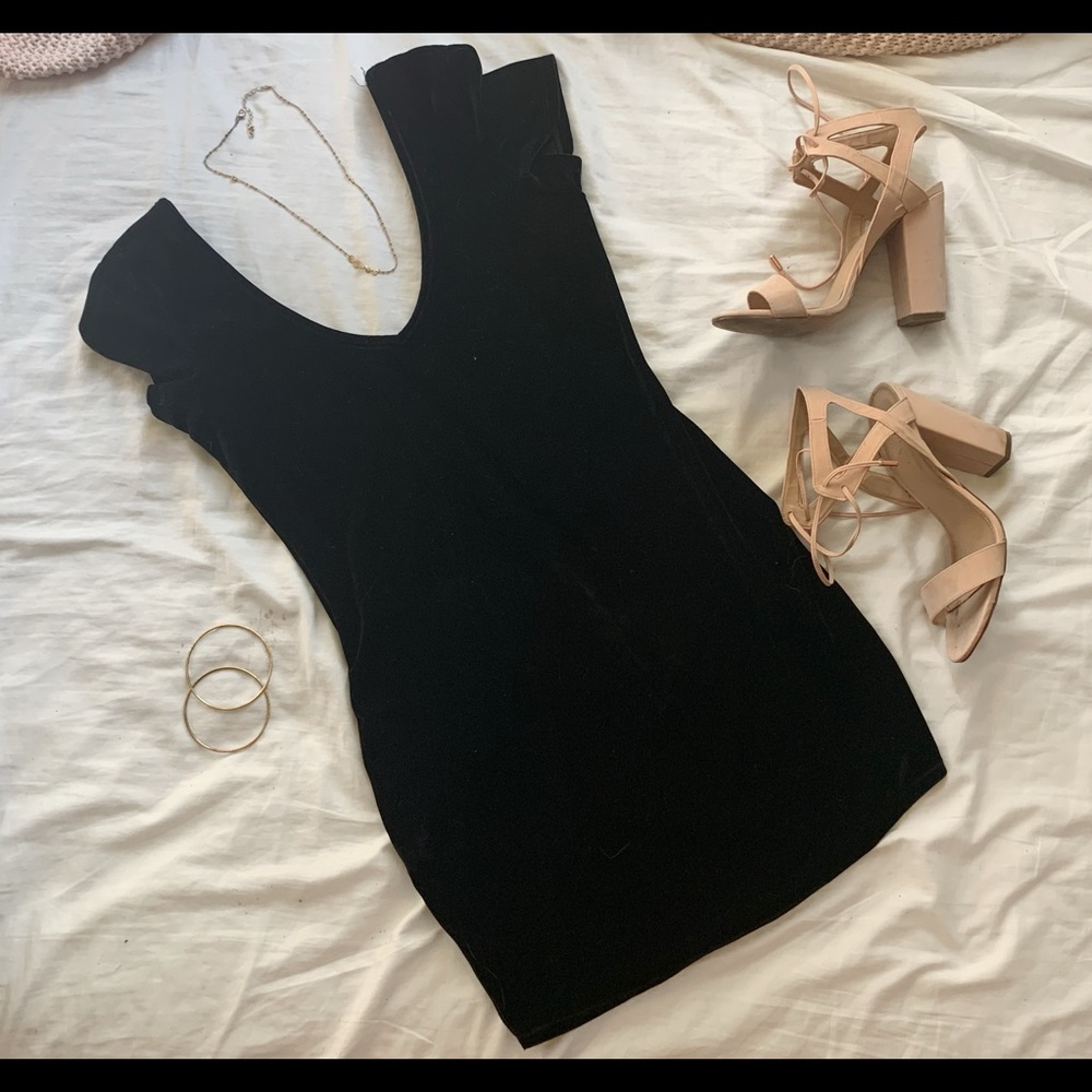 Crushed velvet mini dress